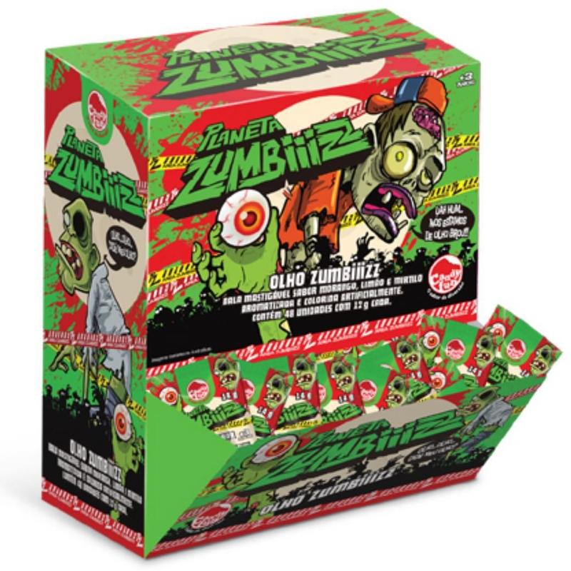 Doce Bala De Goma Olho Planeta Zumbiiizz Caixa Com 48 4097 - DTC